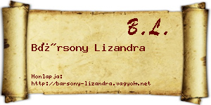 Bársony Lizandra névjegykártya